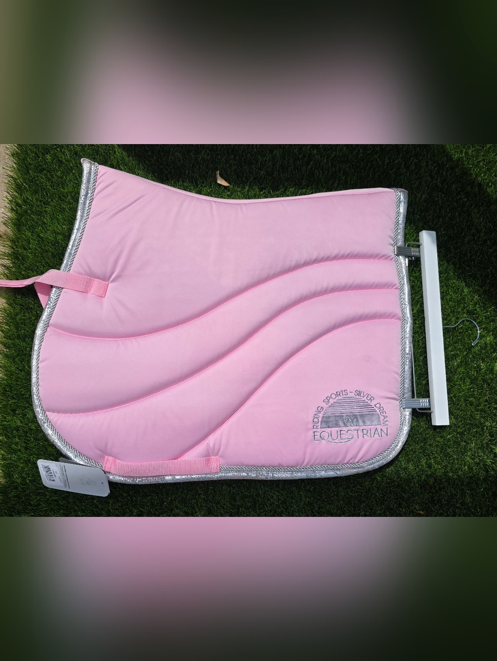 Light Pink Quilted JUMP Saddle Pad with Silver Trim- FULL size NEW